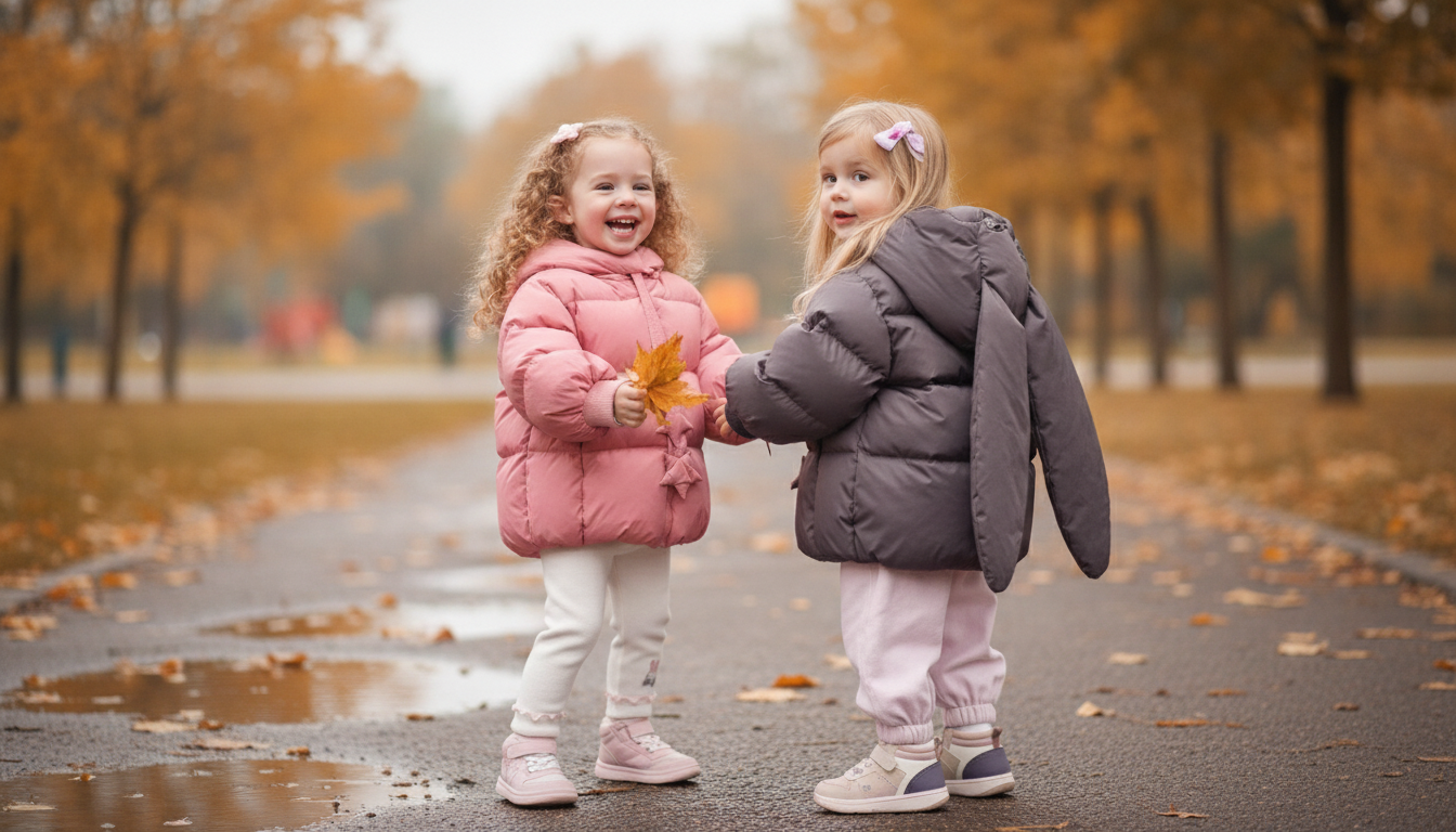 Warm & Dry: Girls Waterproof Down Jacket + Detachable Hood