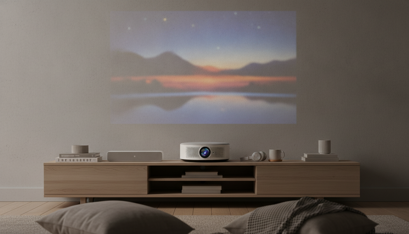 Auto Focus 1080p Projector: 5GHz WiFi, Bluetooth, 150″