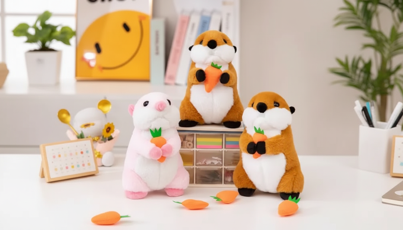 Tiny Baby Otter Plush with Detachable Carrot for Kids