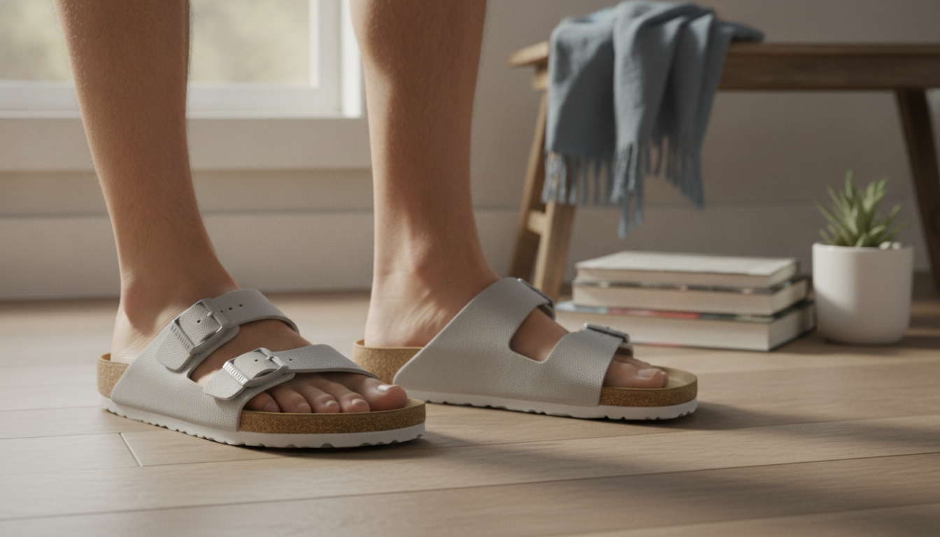 Birkenstock Men’s Grey Buckle Sandals: Fit & Comfort
