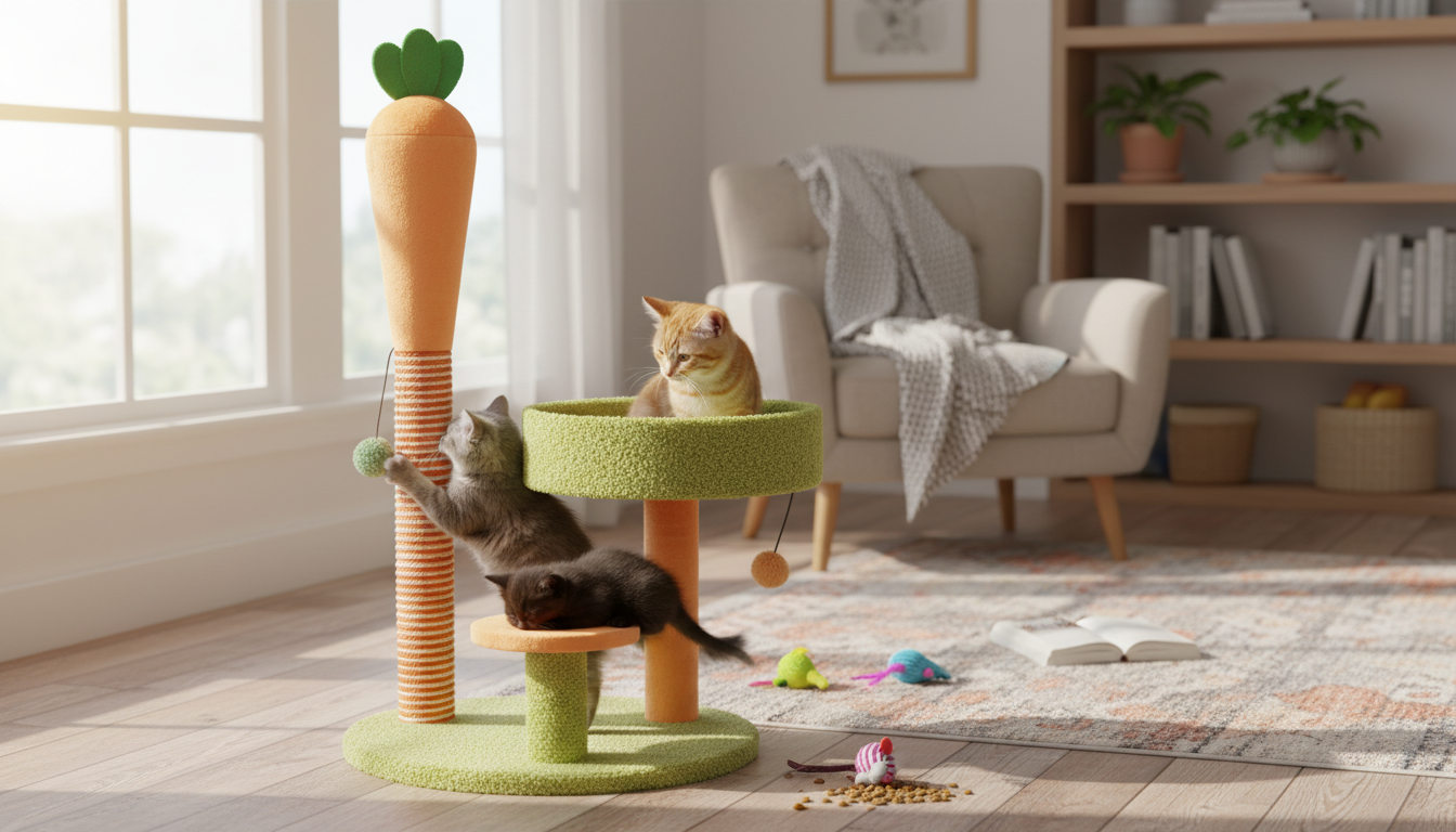 Carrot Cat Scratcher & Climbing Frame for Vertical Play