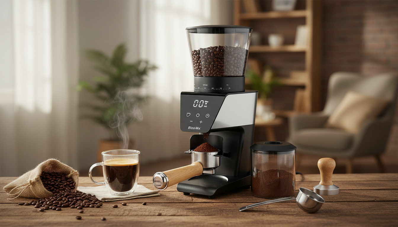 Conical Burr Grinder: 30 Settings + LCD Timer Guide