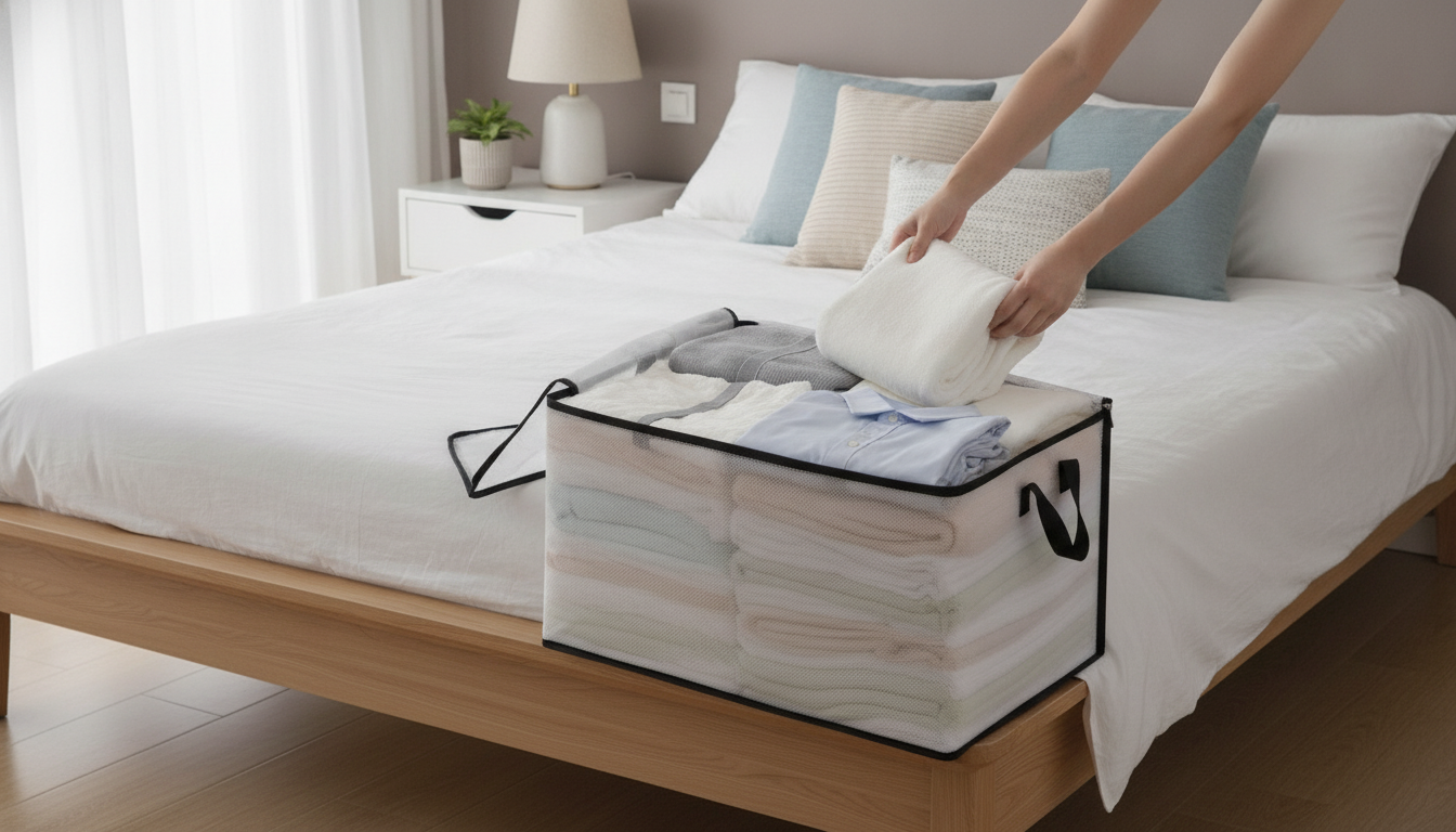 Foldable Storage Bag for Blankets & Seasonal Clothes