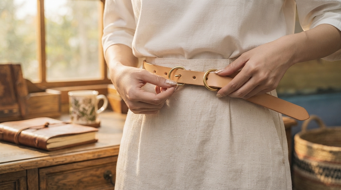 Retro Thin Leather Double Ring Belt: Vintage Fit Guide